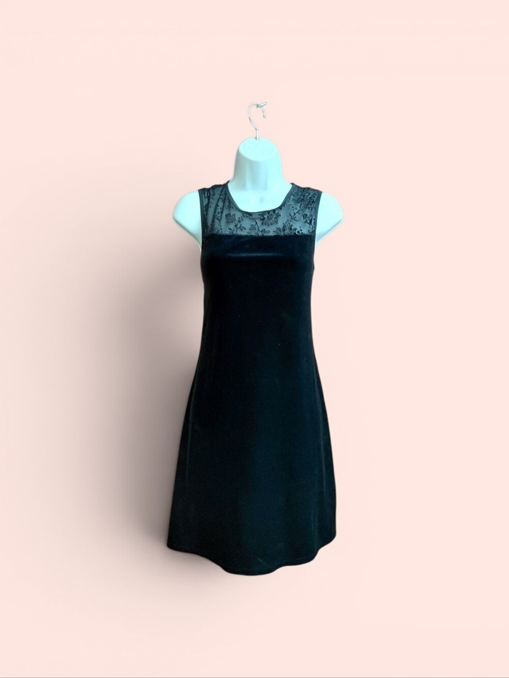 Vintage Black Velvet Midi Dress